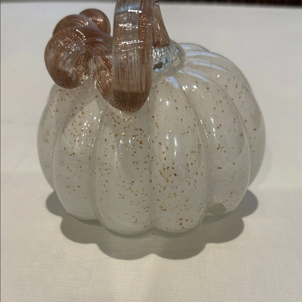 Glass Pumpkin with Gold Accents - Picture 4 of 7